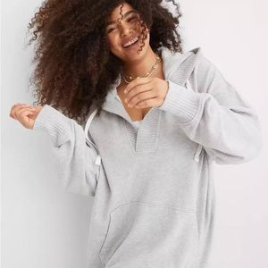 Aerie Down to Earth Henley Sweatshirt